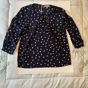 Small - Serein - Athrina Pleat Detail Blouse - Navy